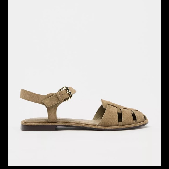 Zara Tan Suede Sandals - Picture 3 of 9